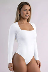 Long Sleeve Square Neck Smoothing Bodysuit FT113