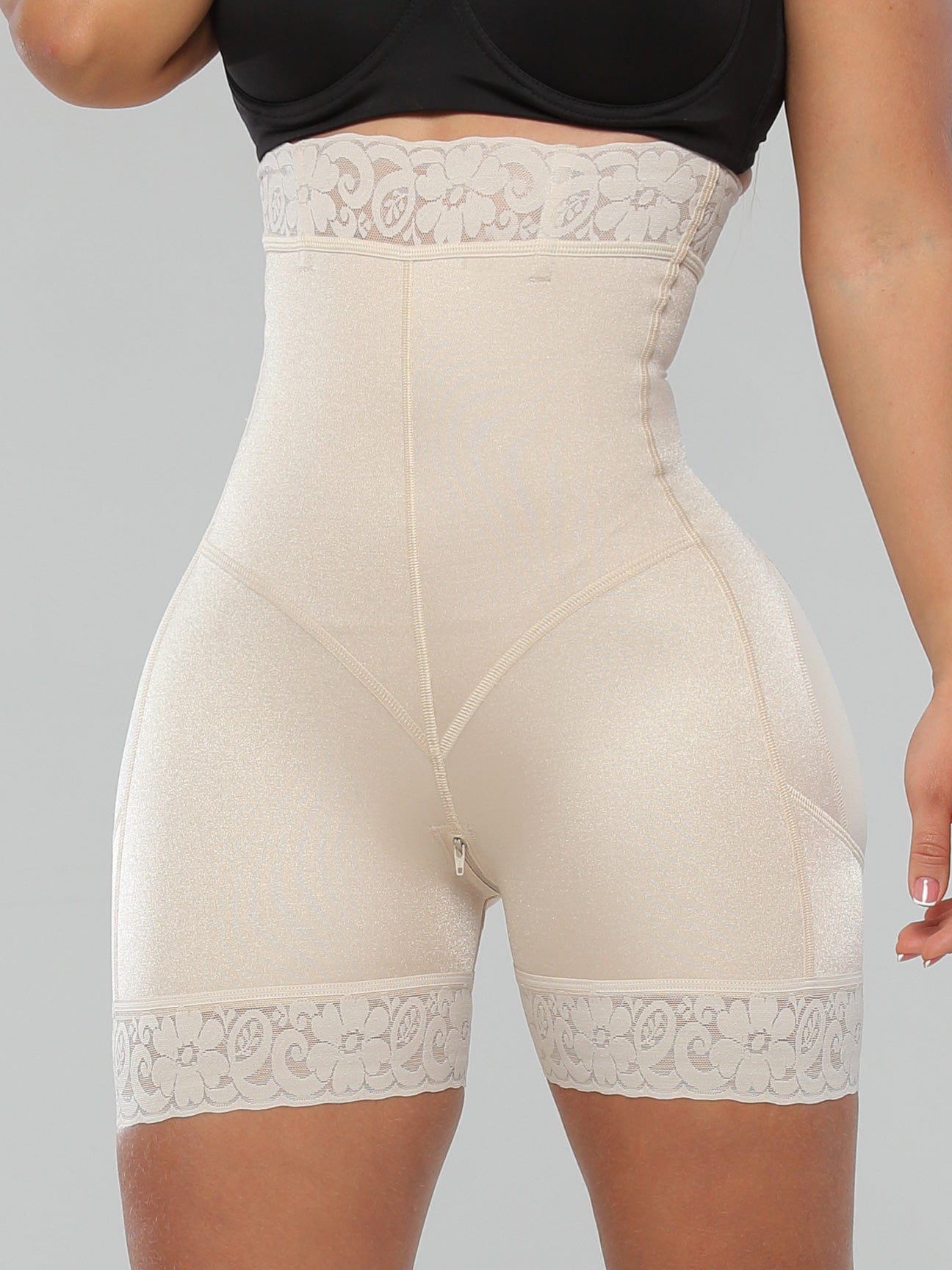 ShapEager Fajas Colombianas Powernet Seamless Shapewear Butt-Lift High  Panty Capri Bodysuit 