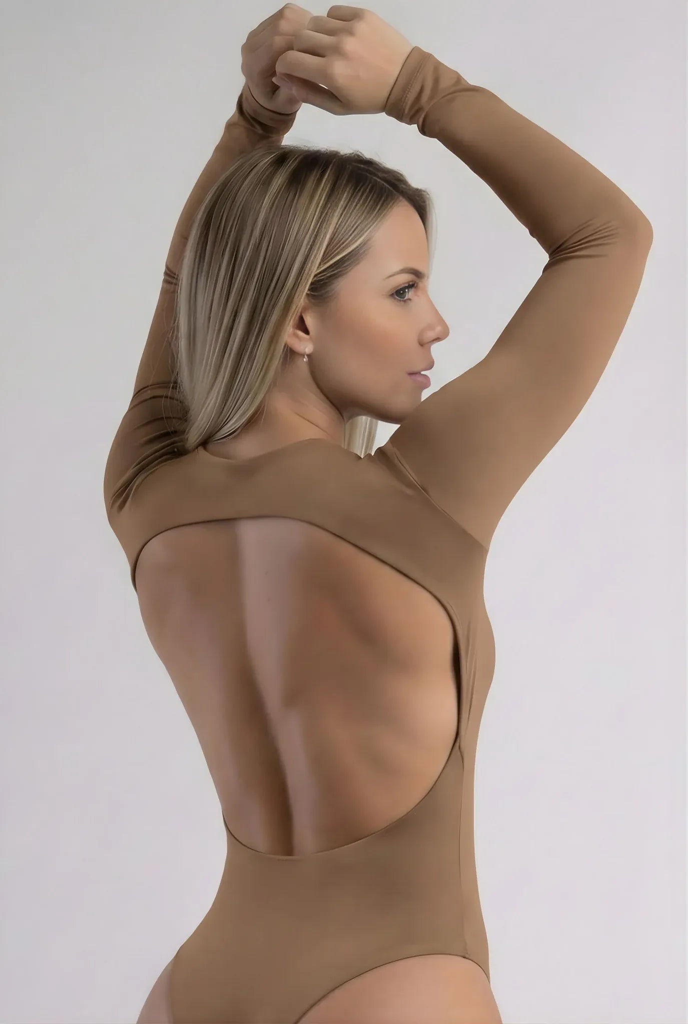 Long Sleeve Open Back Smoothing Bodysuit FT106