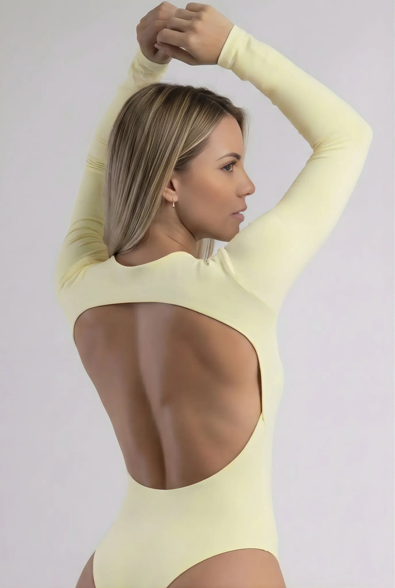 Long Sleeve Open Back Smoothing Bodysuit FT106