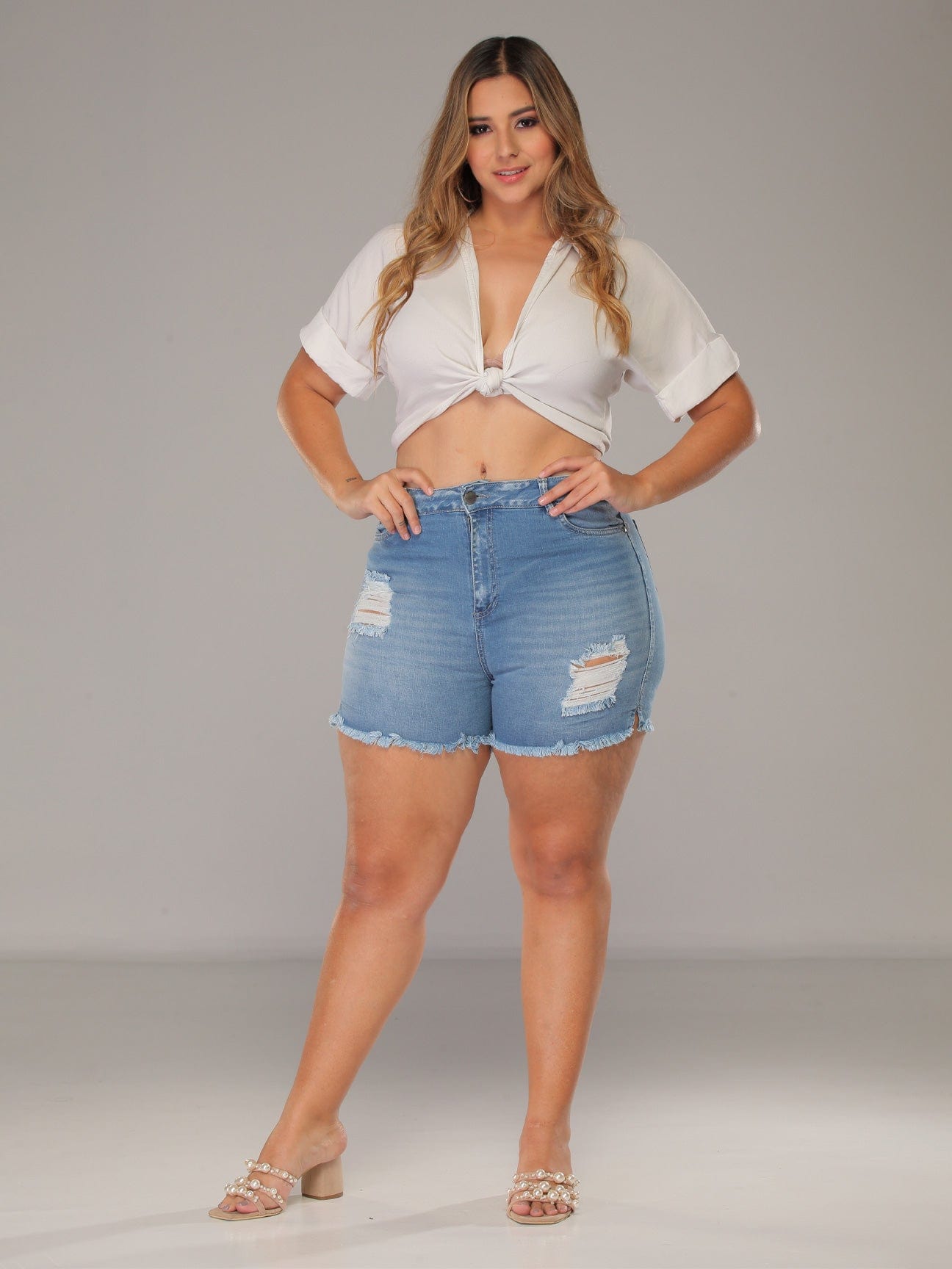 Hit the Beach Butt Lift Jean Shorts 14173